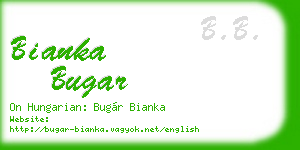 bianka bugar business card