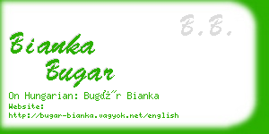 bianka bugar business card